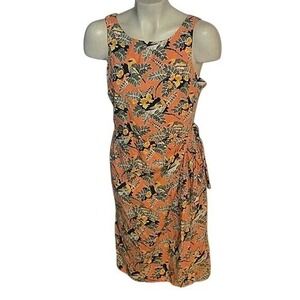 PATAGONIA Pataloha‎ Tropical Orange 10 Faux Wrap Tie Waist Dress Vacation Travel